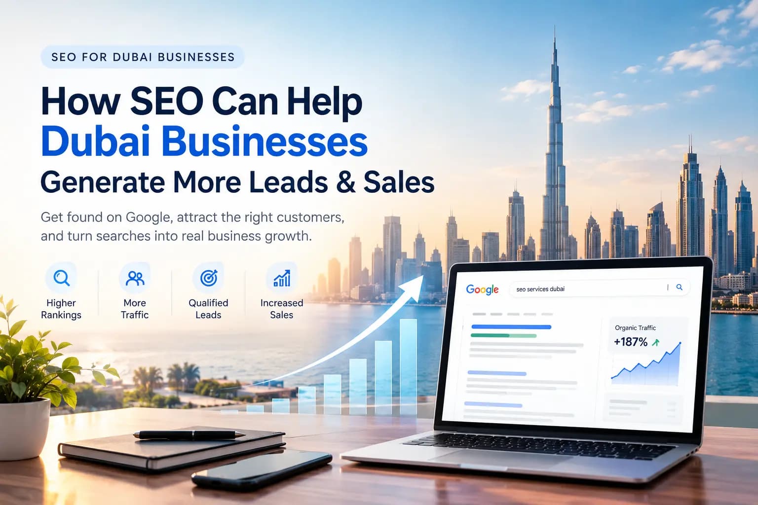 SEO for Dubai businesses to increase Google rankings, organic traffic, leads and sales